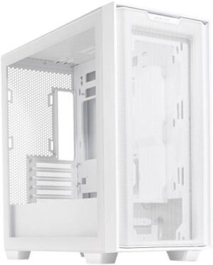 ASUS A21 micro-ATX PC Case, Mesh Front Panel, Support up to 360mm Radiators & 380mm GPUs, Fits Up to 5x 140mm Fans, Clean Cable Mgt,1 x 2.5" Bay 2 x 2.5"/3.5", 2x USB 3.2, White | 90DC00H3-B09010