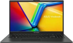 ASUS Vivobook Go 15 OLED E1504FA Slim Laptop, 15.6" FHD OLED Display, AMD Ryzen R5 7520U, 16GB RAM, 512GB SSD, AMD Radeon, Backlit-Eng-Arb-KB, WIN11 Home, HD Webcam, Black | E1504FA-OLEDR5W