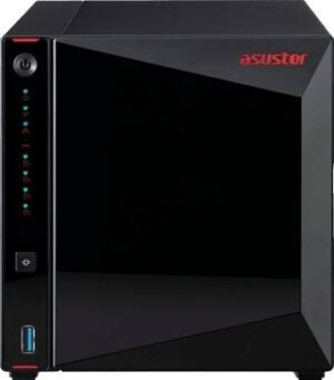 Asustor AS5304T - 4 Bay NAS, Intel Gemini Lake Quad-Core, 4GB DDR4 SODIMM , 2.5 GbE x 2, USB 3.2 Gen 1 x 3, AES-NI Hardware Encryption, SSD Caching, EZ connect, EZ Sync | AS5304T