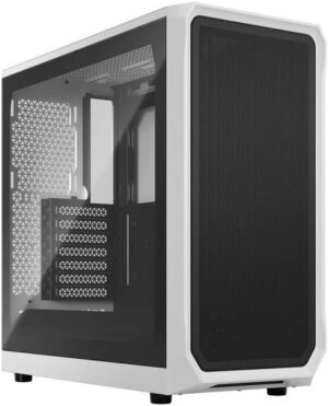 Fractal Design Focus 2 White TG Mid Tower PC Case, Temp Glass Side Panel, Mesh Design Front, High Airflow, Up to 6x120mm Fan & Up to 360mm Radiator, Smart Config, 2xUSB 3.0, White TG | FD-C-FOC2A-02