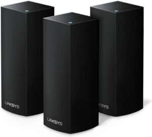 Linksys Velop WHW0303B Tri-Band Mesh WiFi 5 System - Extender & Booster, AC2200, 6000 sq ft, 60+ Devices, 2.2 Gbps, 3 Pack, Black | WHW0303B